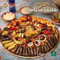 صينية مشويات متنوعة ومحاشي من مطعم مشويات علاء الحلابي في منيا القمح