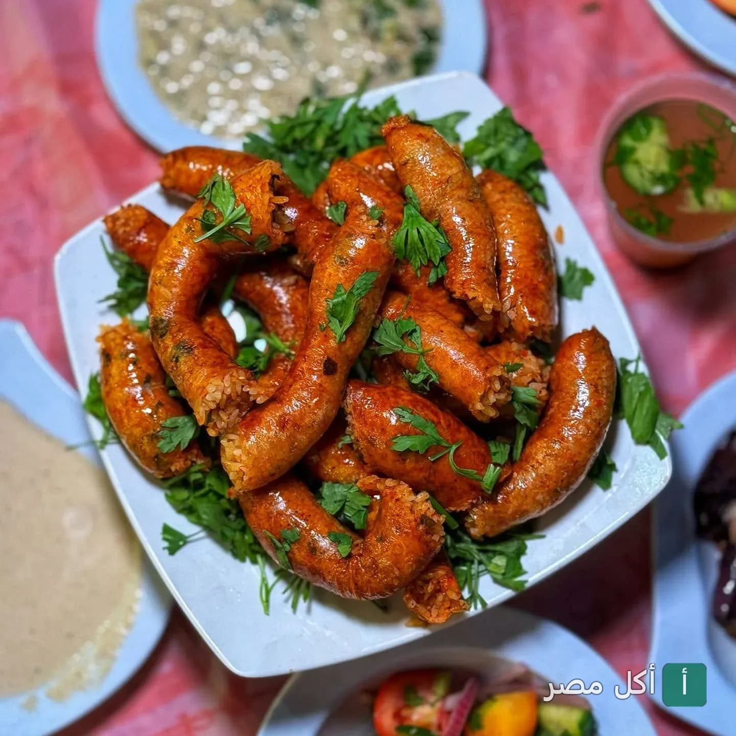 طبق ممبار محمر ومزين بالبقدونس في مطعم المدينة بالأزبكية.