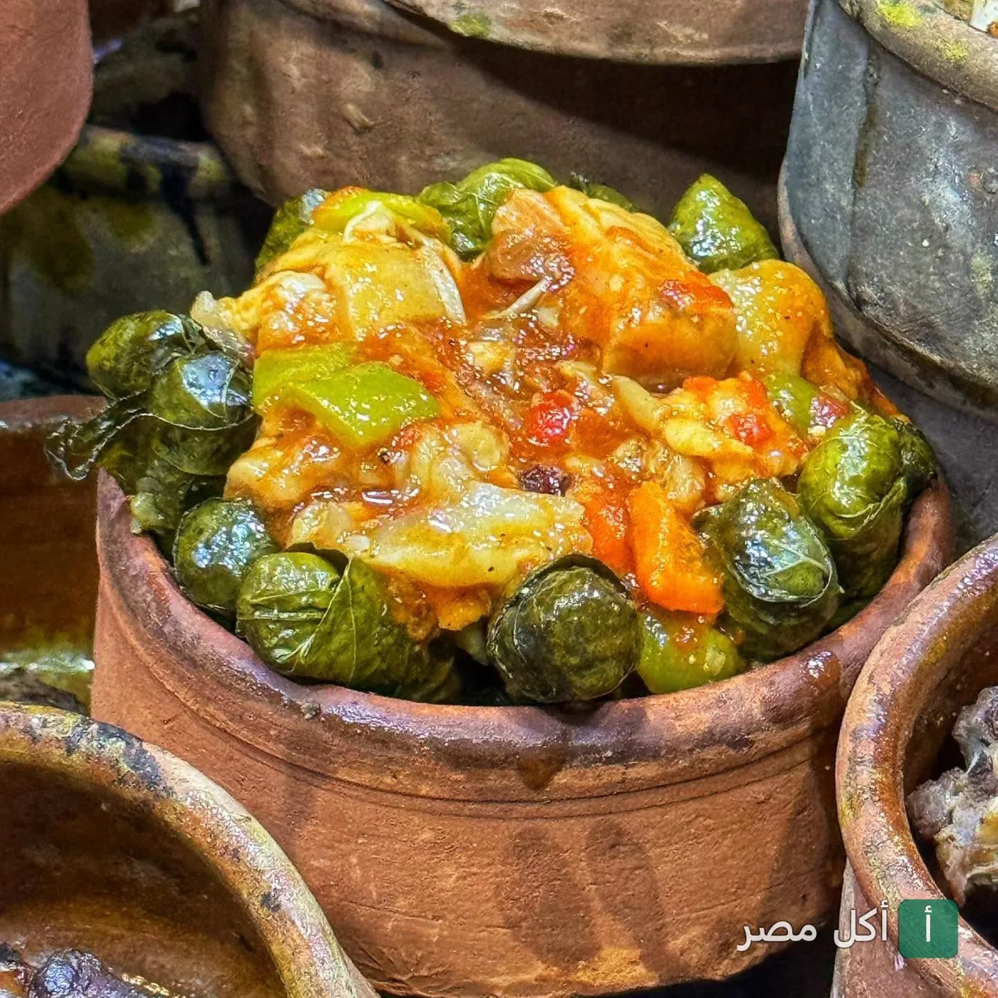 طاجن ورق عنب باللحم والخضار في مطعم المدينة بالأزبكية