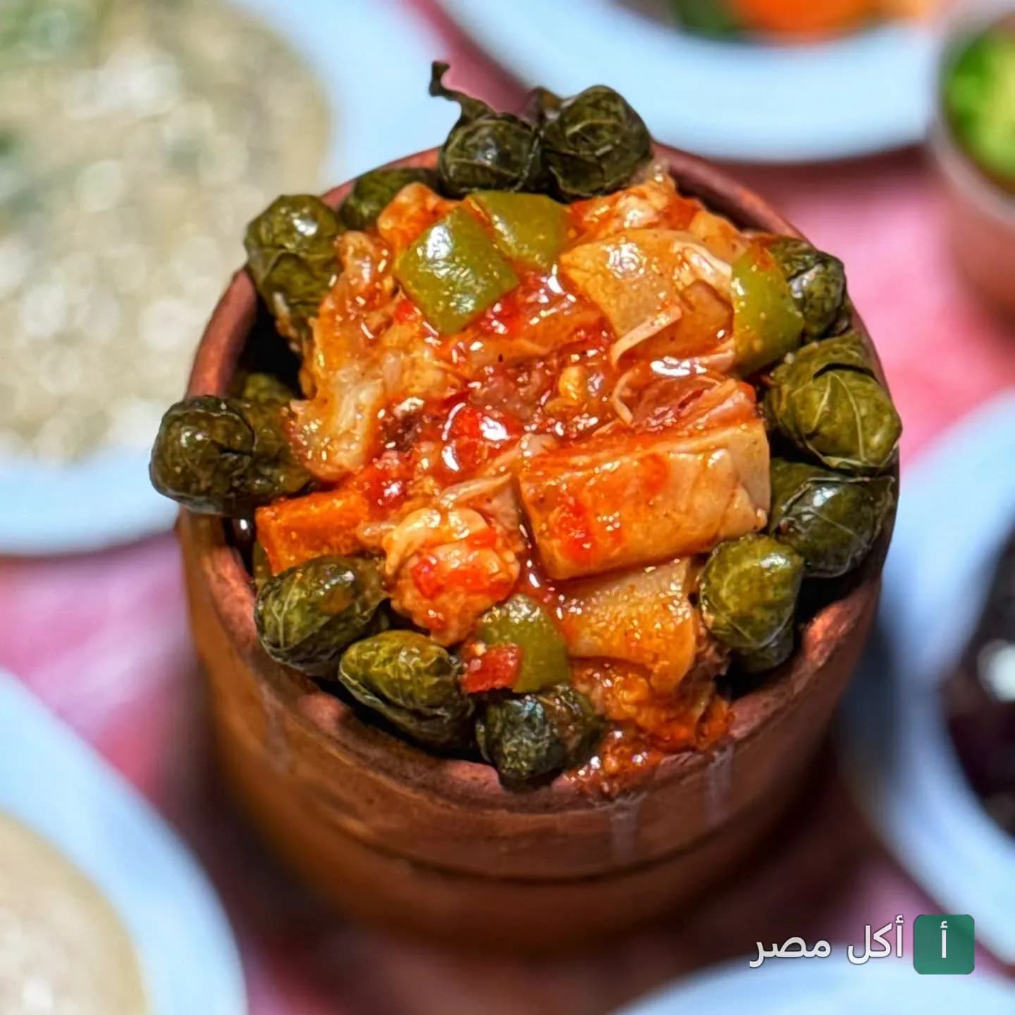 طاجن ورق عنب باللحمة في مطعم المدينة بالأزبكية