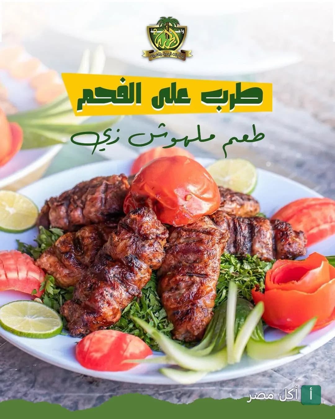 طبق طرب مشوي على الفحم من مطعم واحة الجراري 2 في زاوية عبد القادر بالإسكندرية.