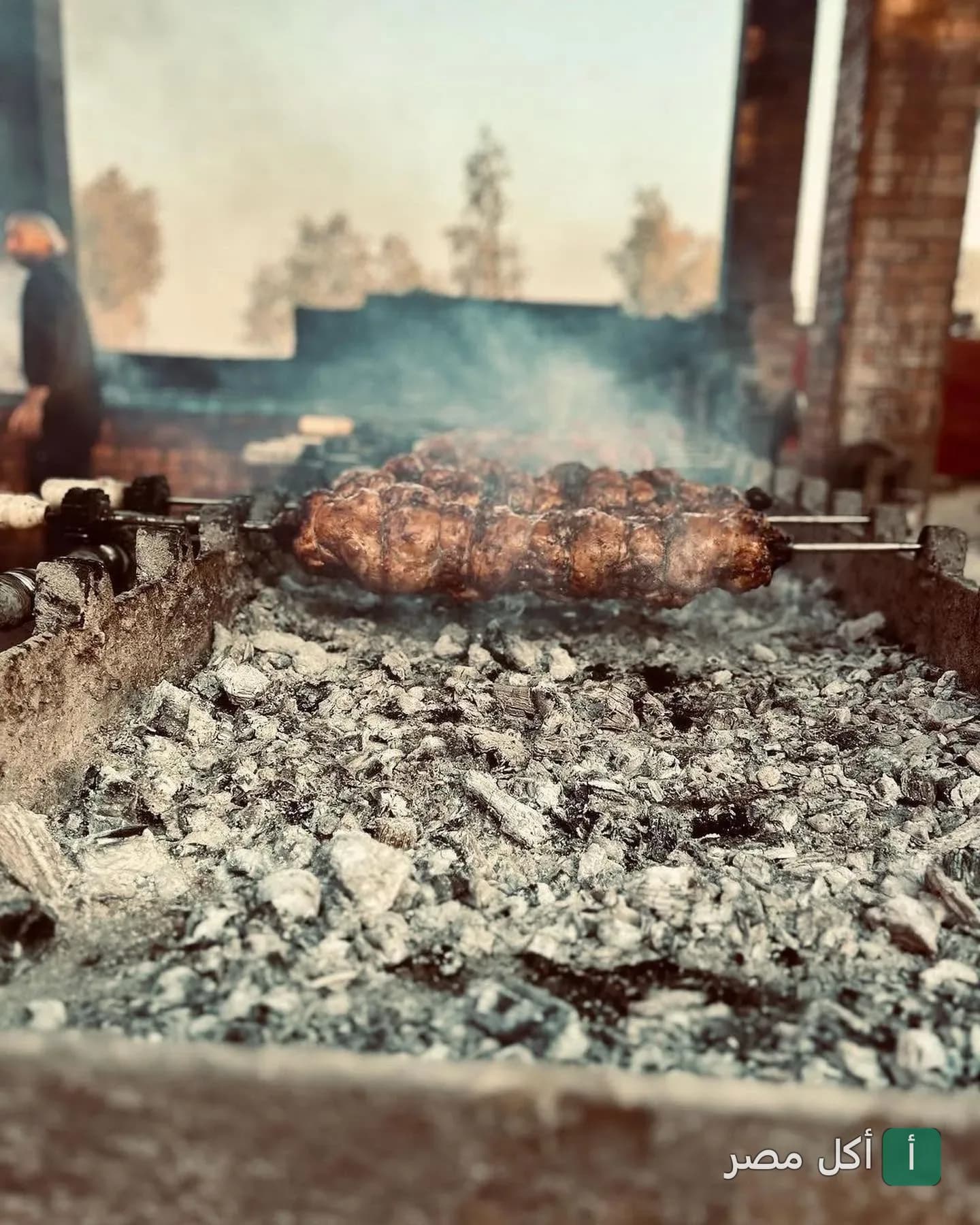 دجاج مشوي على الفحم في مطعم أندريا المريوطية بالجيزة.