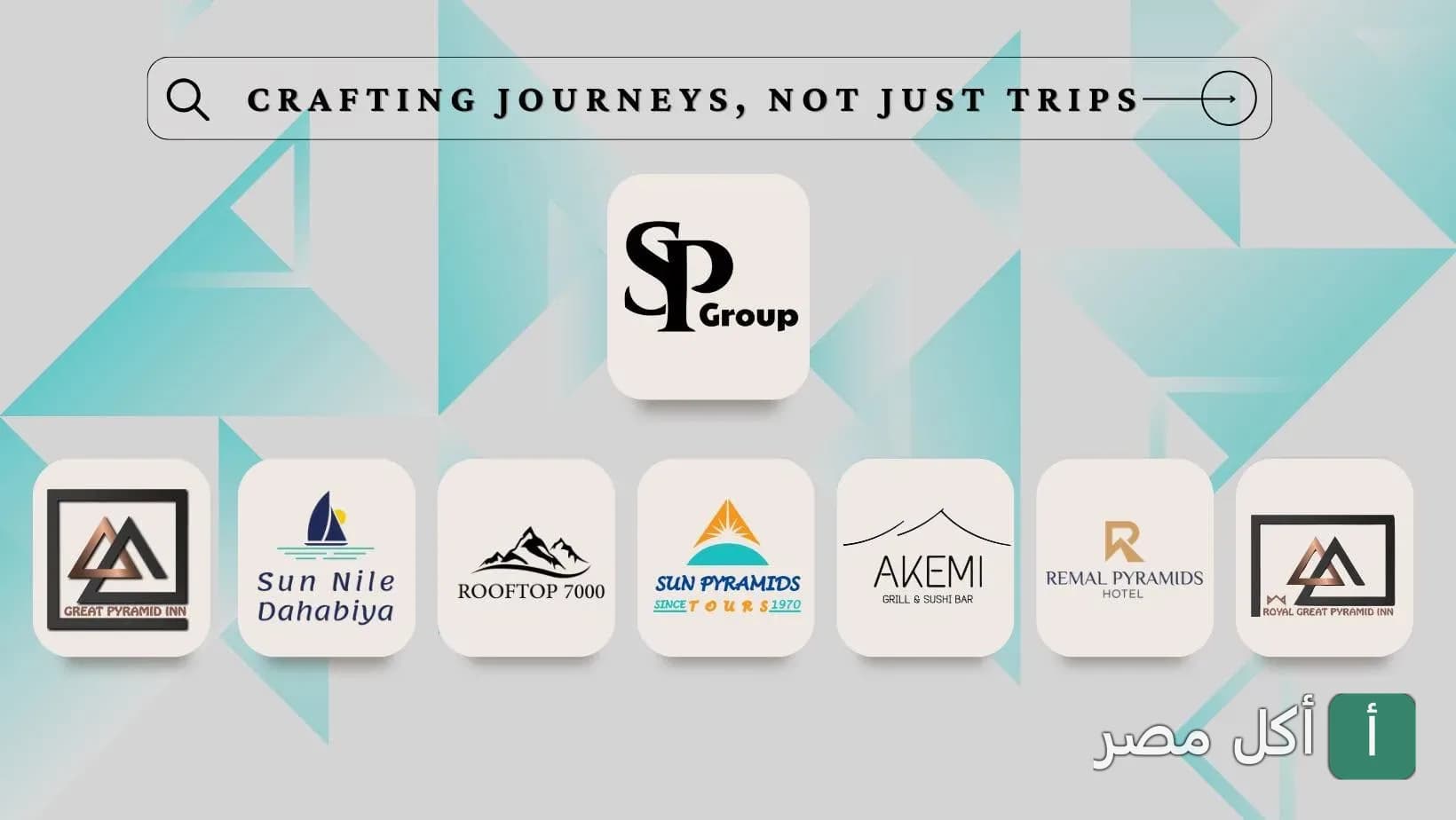 شعار مطعم رووف توب 7000 ضمن مجموعة شركات SP Group في نزلة السمان بالجيزة.