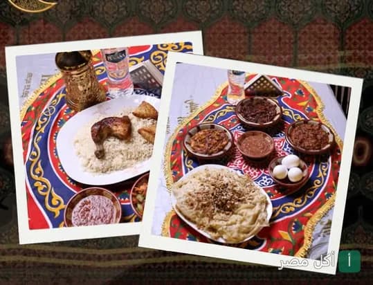 تشكيلة من الأطباق اليمنية والخليجية التقليدية على مائدة مطعم عرش بلقيس في الزمالك.