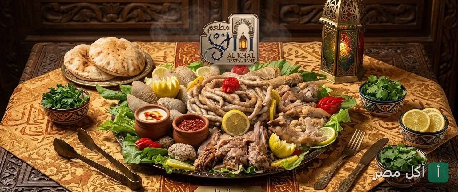 سفرة مصرية عامرة بأطباق المسمط المتنوعة في مطعم ومسمط الخال بـ 6 أكتوبر.
