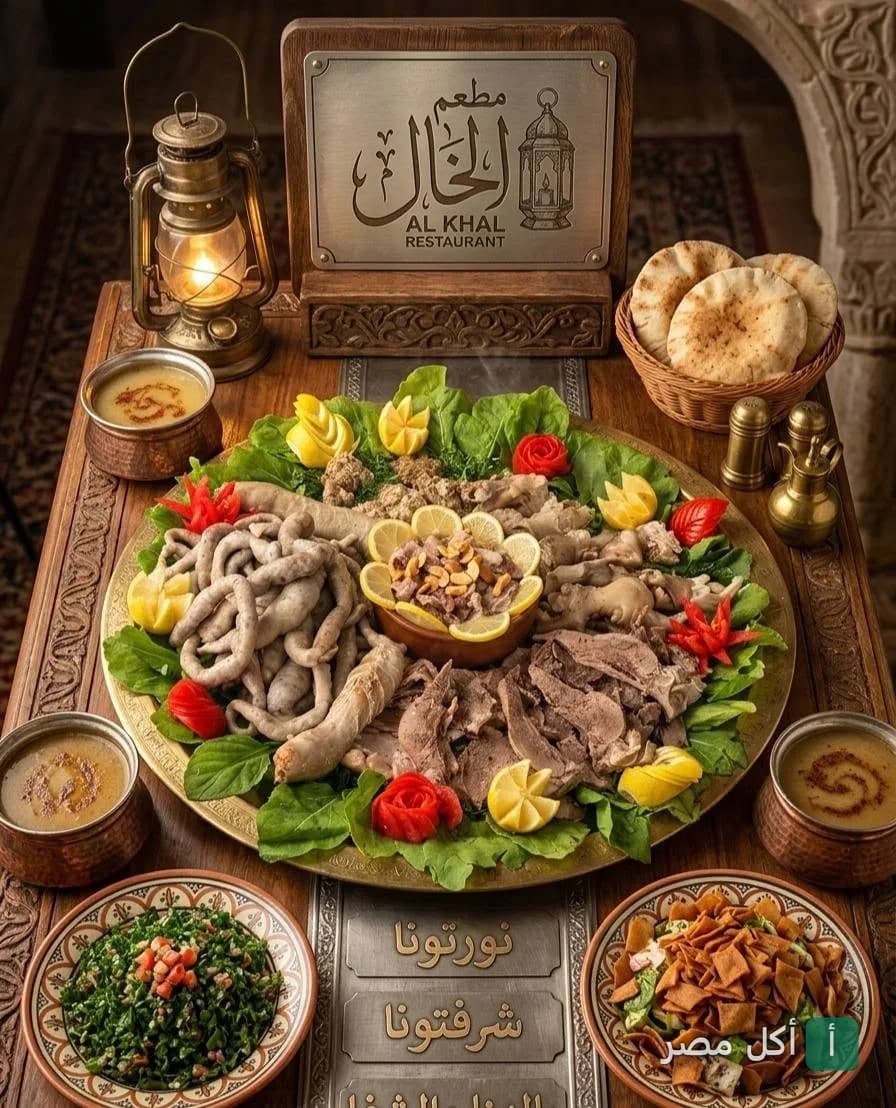 صينية مشويات ومسمط شرقي فاخرة في مطعم ومسمط الخال بمدينة 6 أكتوبر.