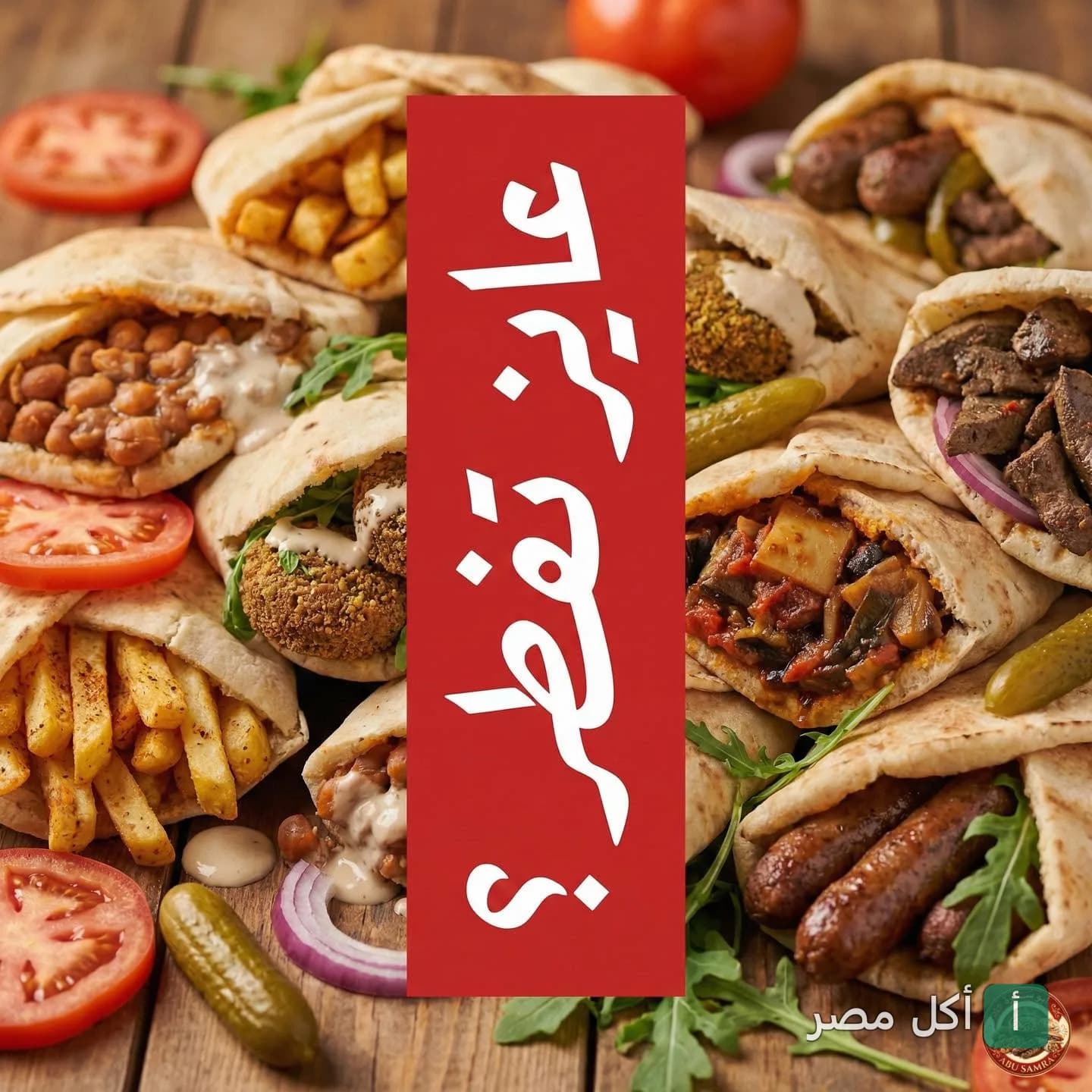 تشكيلة متنوعة من سندوتشات الفطار الشعبي المصري في مطعم أبو سمرة بعابدين.