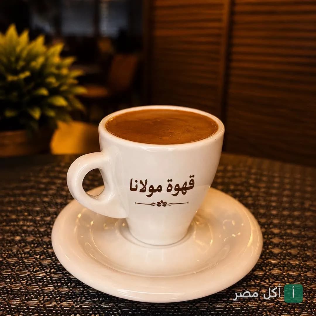 فنجان قهوة تركي بوش في مطعم مولانا بعابدين