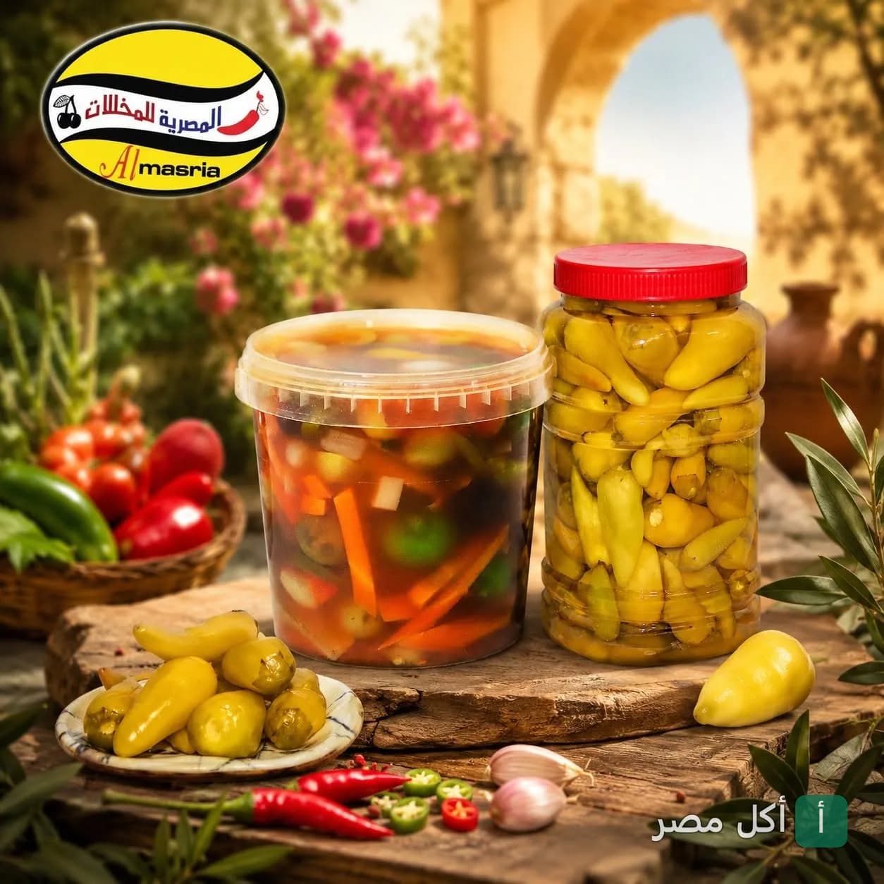 عبوات مخلل مشكل وفلفل حار من المصرية للمخللات في عين شمس