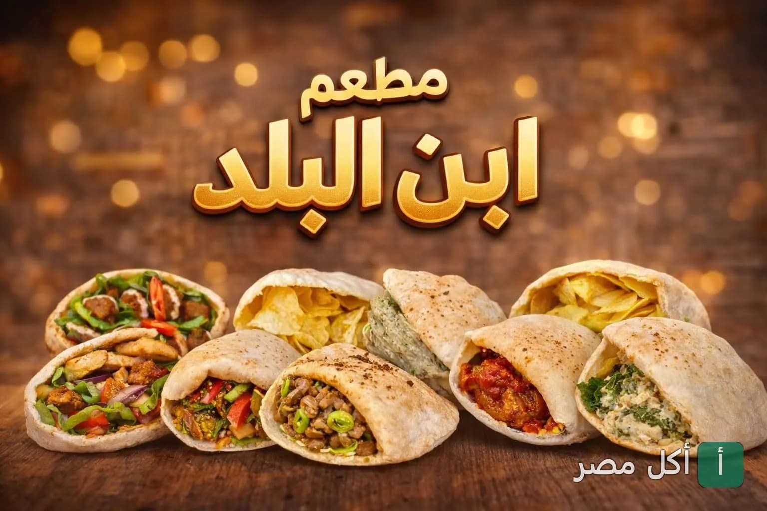 تشكيلة متنوعة من سندوتشات الفول والطعمية في مطعم ابن البلد بالخليفة.