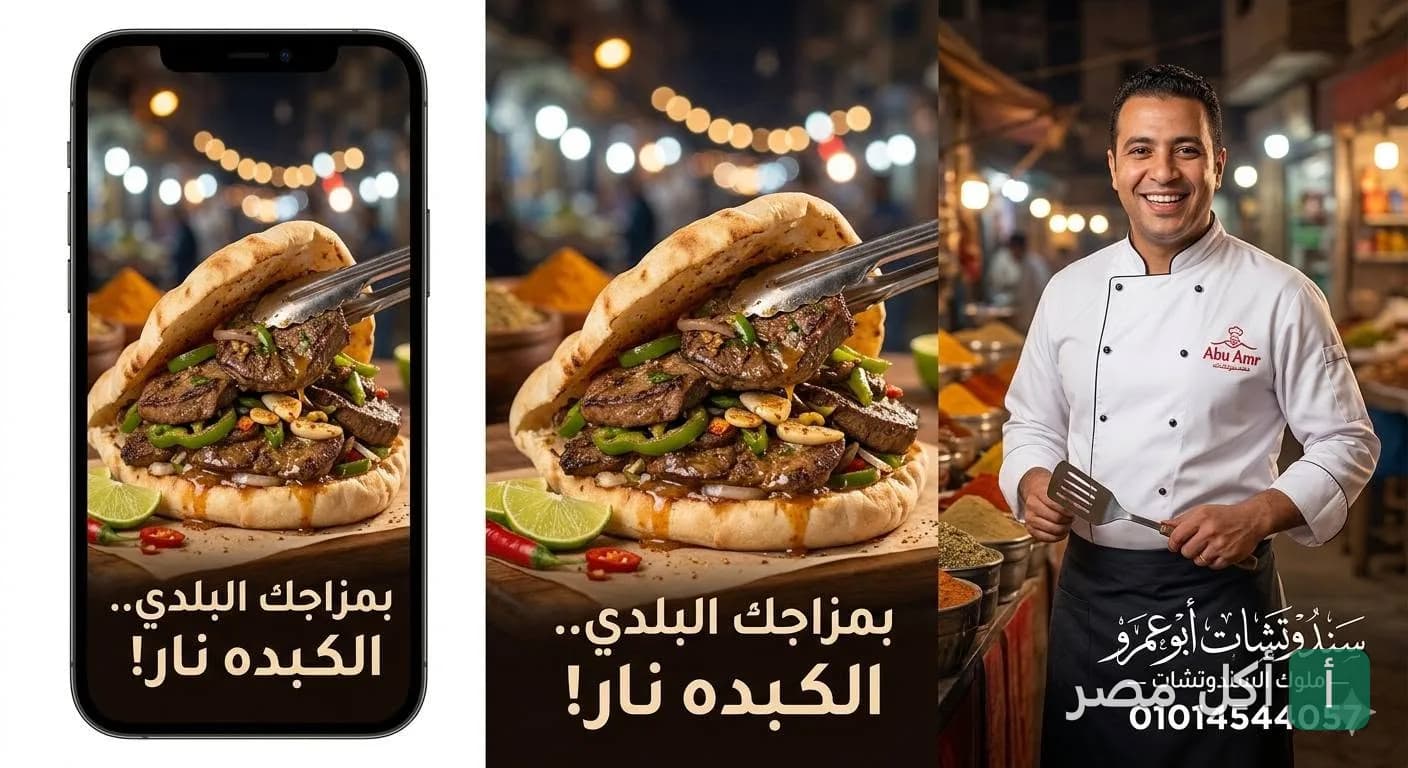 شيف مطعم سندوتش أبو عمرو في العمرانية بالجيزة يجهز سندوتش كبدة بلدي في خبز طازج.
