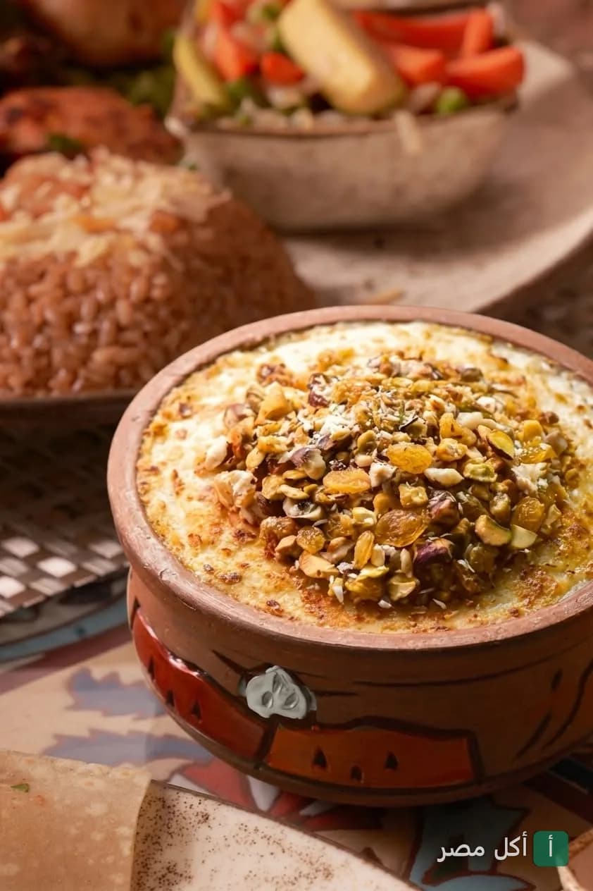 طاجن أم علي بالمكسرات في مطعم الخديوي بالصف